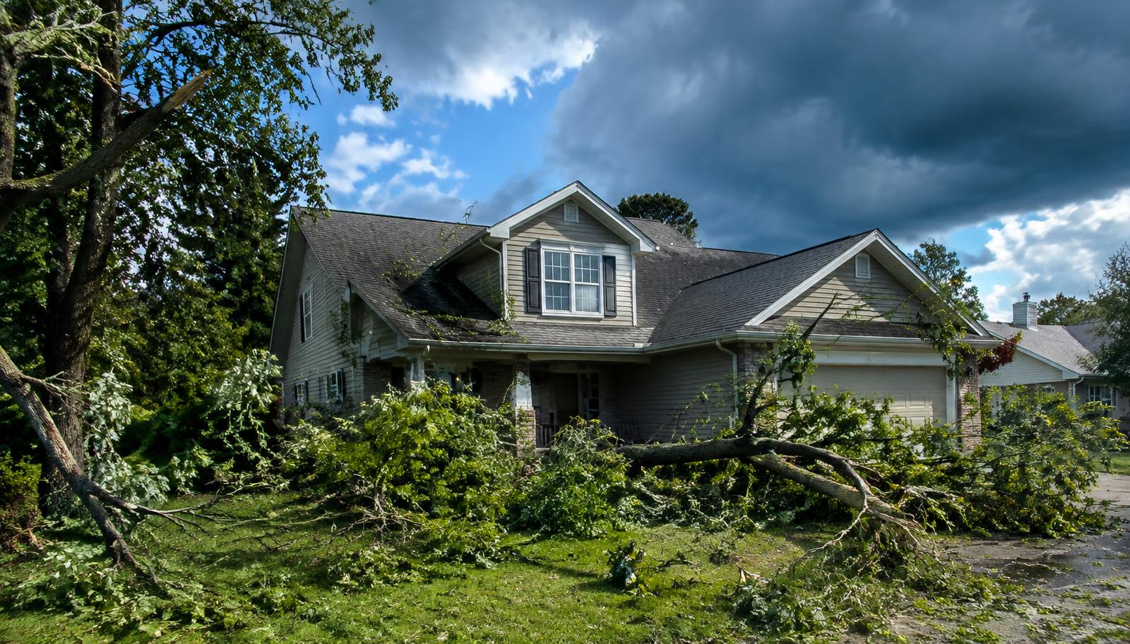 Home recovering after storm damage